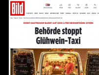 Bild zum Artikel: Unternehmer ausgebremst - Behörde stoppt Glühwein-Taxi