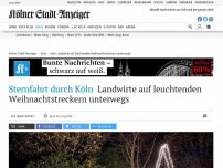 Bild zum Artikel: Sternfahrt durch Köln: Landwirte auf leuchtenden Weihnachtstreckern unterwegs