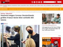 Bild zum Artikel: Ein Drittel aller Filialen - Insolvent wegen Corona: Deutschlands größte Friseur-Kette Klier schließt 450 Salons