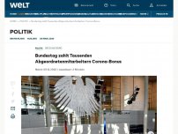 Bild zum Artikel: Bundestag zahlt Tausenden Abgeordnetenmitarbeitern Corona-Bonus