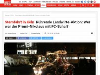 Bild zum Artikel: Sternfahrt in Köln: Rührende Landwirte-Aktion: Wer war der Promi-Nikolaus mit FC-Schal?