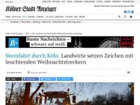Bild zum Artikel: Sternfahrt durch Köln: Landwirte setzen Zeichen mit leuchtenden Weihnachtstreckern