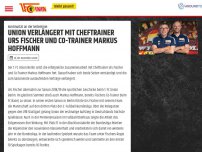 Bild zum Artikel: Union verlängert mit Cheftrainer Urs Fischer und Co-Trainer Markus Hoffmann
