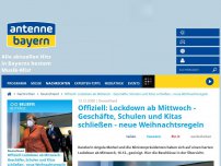 Bild zum Artikel: Offiziell: Lockdown ab Mittwoch - Geschäfte, Schulen und Kitas schließen - neue Weihnachtsregeln