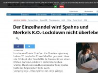 Bild zum Artikel: Der Einzelhandel wird Spahn-Merkels K.O.-Lockdown nicht überleben