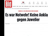 Bild zum Artikel: BERND H. (72) ERSCHOSS ZWEI RÄUBER - Es war Notwehr! Keine Anklage gegen Juwelier