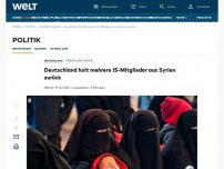 Bild zum Artikel: Deutschland holt mehrere IS-Mitglieder aus Syrien zurück