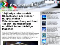 Bild zum Artikel: 16-Jährige misshandelt Obdachlosen am Essener Hauptbahnhof - Videoüberwachung zeichnet Tat auf - Bundespolizei ermittelt tatverdächtige Mädchen