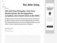 Bild zum Artikel: AfD-Chef Tino Chrupalla: «Der Staat bezahlt Spitzel, die die Opposition ausspähen, das erinnert mich an die DDR»