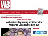 Bild zum Artikel: Wahnsinn: Regierung schüttet eine Milliarde Euro an Medien aus