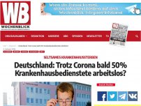 Bild zum Artikel: Deutschland: Trotz Corona bald 50% Krankenhausbedienstete arbeitslos?