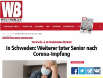 Bild zum Artikel: In Schweden: Weiterer toter Senior nach Corona-Impfung