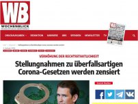 Bild zum Artikel: Stellungnahmen zu überfallsartigen Corona-Gesetzen werden zensiert