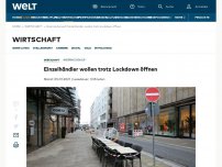 Bild zum Artikel: Einzelhändler wollen trotz Lockdown öffnen