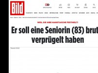 Bild zum Artikel: WEIL SIE IHRE TASCHE FESTHIELT - Er soll eine Seniorin (83) brutal verprügelt haben