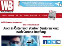 Bild zum Artikel: Auch in Österreich starben Senioren kurz nach Corona-Impfung