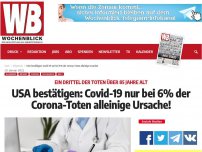 Bild zum Artikel: USA bestätigen: Covid-19 nur bei 6% der Corona-Toten alleinige Ursache!