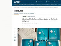 Bild zum Artikel: Merkel und Spahn haben sich von Anfang das falsche Ziel gesetzt