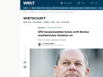 Bild zum Artikel: SPD-Kanzlerkandidat Scholz wirft Reichen unsolidarisches Verhalten vor