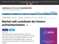Bild zum Artikel: EILMELDUNG - Merkel will Lockdown bis Ostern aufrechterhalten, Zerstörung der deutschen Wirtschaft scheint besiegelt
