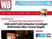 Bild zum Artikel: Volk wehrt sich: Schweizer erzwingen Referendum über Corona-Regeln