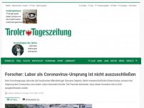 Bild zum Artikel: Forscher: Labor als Coronavirus-Ursprung ist nicht auszuschließen