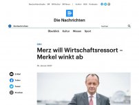 Bild zum Artikel: CDU - Merz will Bundeswirtschaftsminister werden