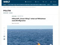 Bild zum Artikel: Hilfsschiff „Ocean Viking“ rettet auf Mittelmeer rund 250 Migranten
