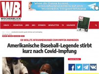 Bild zum Artikel: Amerikanische Baseball-Legende stirbt kurz nach Covid-Impfung