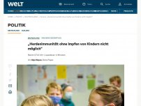 Bild zum Artikel: „Herdenimmunität ohne Impfen von Kindern nicht möglich“