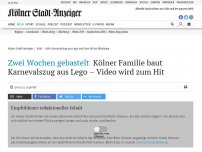 Bild zum Artikel: Zwei Wochen gebastelt: Kölner Familie baut Karnevalszug aus Lego – Video wird zum Hit