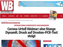 Bild zum Artikel: Corona-Urteil Weimar: eine Stange Dynamit. Druck auf Drosten-PCR-Test steigt