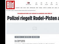 Bild zum Artikel: Corona-Gefahr in Hamburg - Polizei riegelt Rodel-Pisten ab