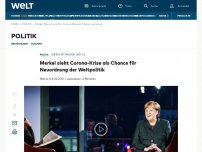 Bild zum Artikel: Merkel sieht Corona-Krise als Chance für Neuordnung der Weltpolitik