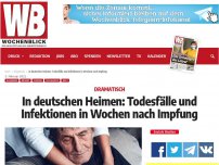 Bild zum Artikel: Sterben nach Impfung geht weiter: Dutzende Tote in deutschen Heimen
