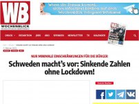 Bild zum Artikel: Schweden macht’s vor: Sinkende Zahlen ohne Lockdown!