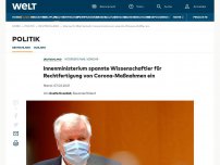 Bild zum Artikel: Innenministerium spannte Wissenschaftler für Rechtfertigung von Corona-Maßnahmen ein