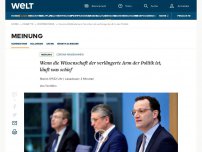 Bild zum Artikel: Wenn die Wissenschaft der verlängerte Arm der Politik ist, läuft was schief