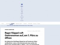 Bild zum Artikel: Roger Köppel ruft Gastronomen auf, am 1. März zu öffnen