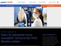 Bild zum Artikel: Hartz IV: Jobcenter muss monatlich 129 Euro für FFP2-Masken zahlen