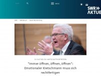 Bild zum Artikel: 'Immer öffnen, öffnen, öffnen': Emotionaler Kretschmann muss sich rechtfertigen