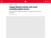 Bild zum Artikel: Angela Merkel möchte sich nicht vorzeitig impfen lassen