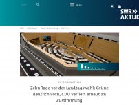 Bild zum Artikel: Zehn Tage vor der Landtagswahl: Grüne deutlich vorn, CDU verliert erneut an Zustimmung