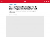 Bild zum Artikel: Angela Merkel: Nachfolger für die Bundestagswahl steht schon fest