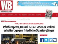 Bild zum Artikel: Pfefferspray, Kessel & Co.: Wiener Polizei eskaliert gegen friedliche Spaziergänger