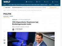 Bild zum Artikel: CDU-Abgeordneter Hauptmann legt Bundestagsmandat nieder