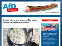 Bild zum Artikel: Aufruf hier unterstützen: Für einen Duden ohne Gender-Wahn!