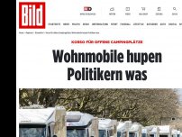 Bild zum Artikel: KORSO FÜR OFFENE CAMPINGPLÄTZE - Wohnmobile hupen Politikern was