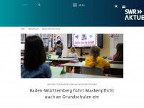 Bild zum Artikel: Baden-Württemberg führt Maskenpflicht auch an Grundschulen ein