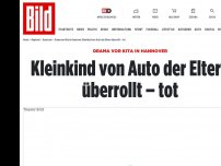 Bild zum Artikel: Unglück in Hannover - Junge vor Kita vom Auto der Eltern überrollt – tot!